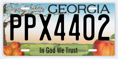 GA license plate PPX4402