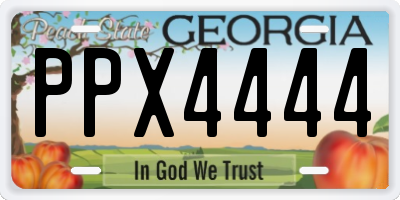 GA license plate PPX4444