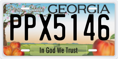 GA license plate PPX5146