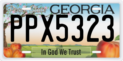 GA license plate PPX5323
