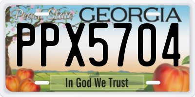 GA license plate PPX5704