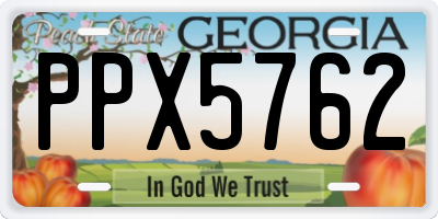 GA license plate PPX5762