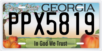 GA license plate PPX5819