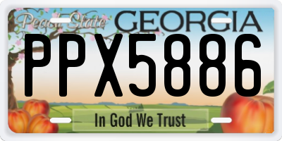 GA license plate PPX5886