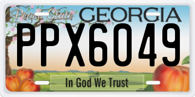 GA license plate PPX6049