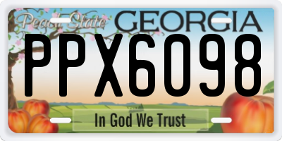 GA license plate PPX6098