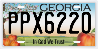 GA license plate PPX6220