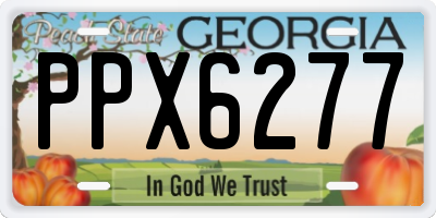 GA license plate PPX6277