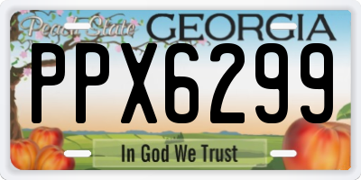 GA license plate PPX6299