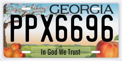 GA license plate PPX6696