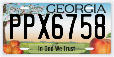 GA license plate PPX6758