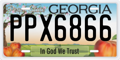 GA license plate PPX6866