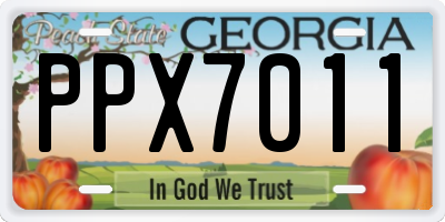 GA license plate PPX7011