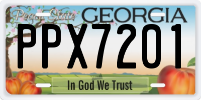 GA license plate PPX7201