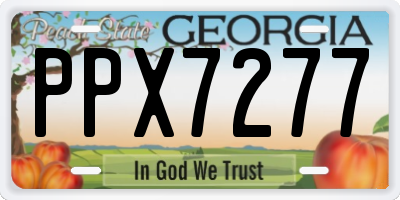 GA license plate PPX7277