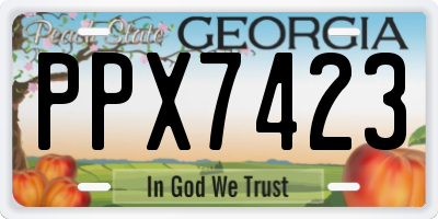 GA license plate PPX7423