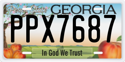 GA license plate PPX7687