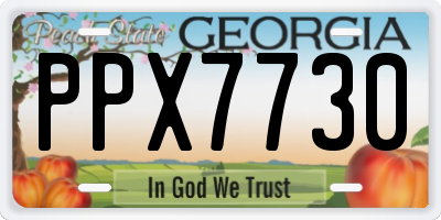 GA license plate PPX7730