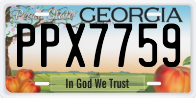 GA license plate PPX7759