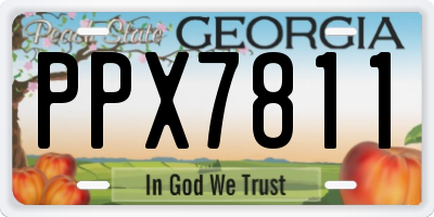 GA license plate PPX7811