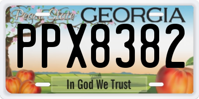 GA license plate PPX8382