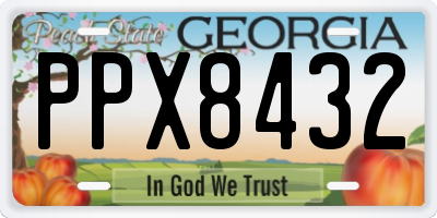 GA license plate PPX8432