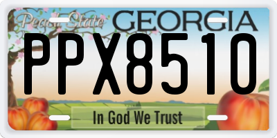 GA license plate PPX8510