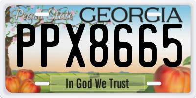 GA license plate PPX8665