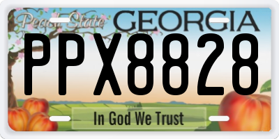 GA license plate PPX8828