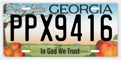 GA license plate PPX9416