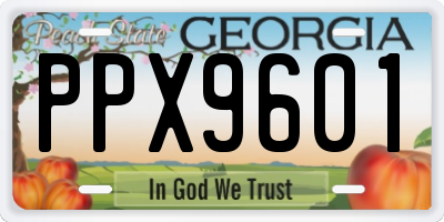 GA license plate PPX9601