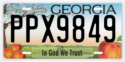 GA license plate PPX9849