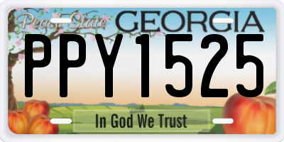 GA license plate PPY1525