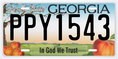 GA license plate PPY1543