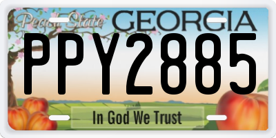 GA license plate PPY2885