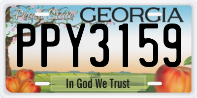 GA license plate PPY3159