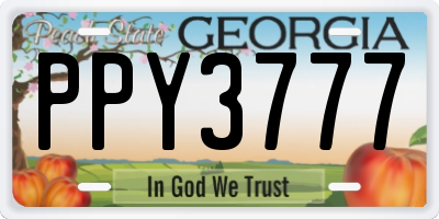 GA license plate PPY3777