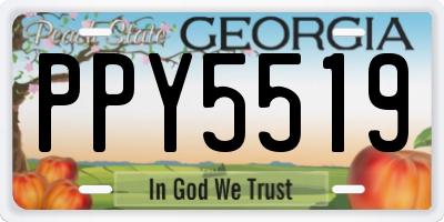 GA license plate PPY5519