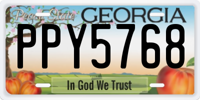 GA license plate PPY5768