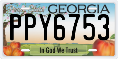 GA license plate PPY6753