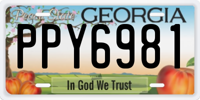 GA license plate PPY6981