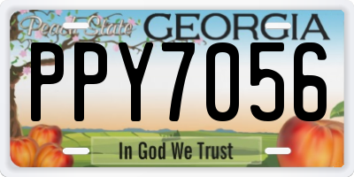 GA license plate PPY7056