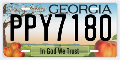 GA license plate PPY7180