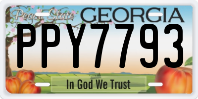 GA license plate PPY7793