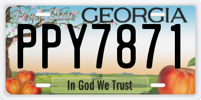 GA license plate PPY7871