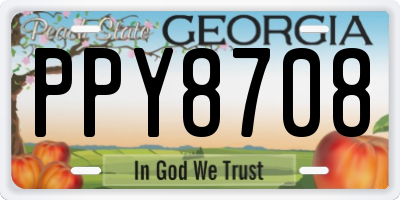GA license plate PPY8708