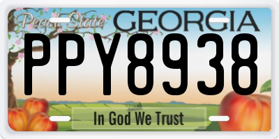 GA license plate PPY8938