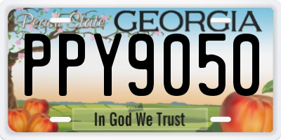 GA license plate PPY9050