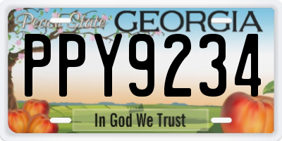 GA license plate PPY9234