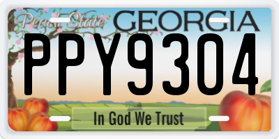 GA license plate PPY9304